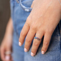 Starlette - Women's Amethyst Round Stackable Ring