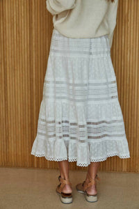 By Together - Eyelet Lace Midi Skirt