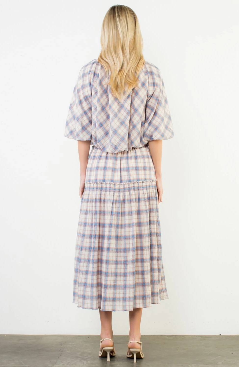 Thml - Smocked Detail Plaid Skirt