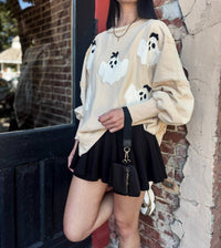 Peach Love - Boos & Bows Oversized Crew Sweatshirt
