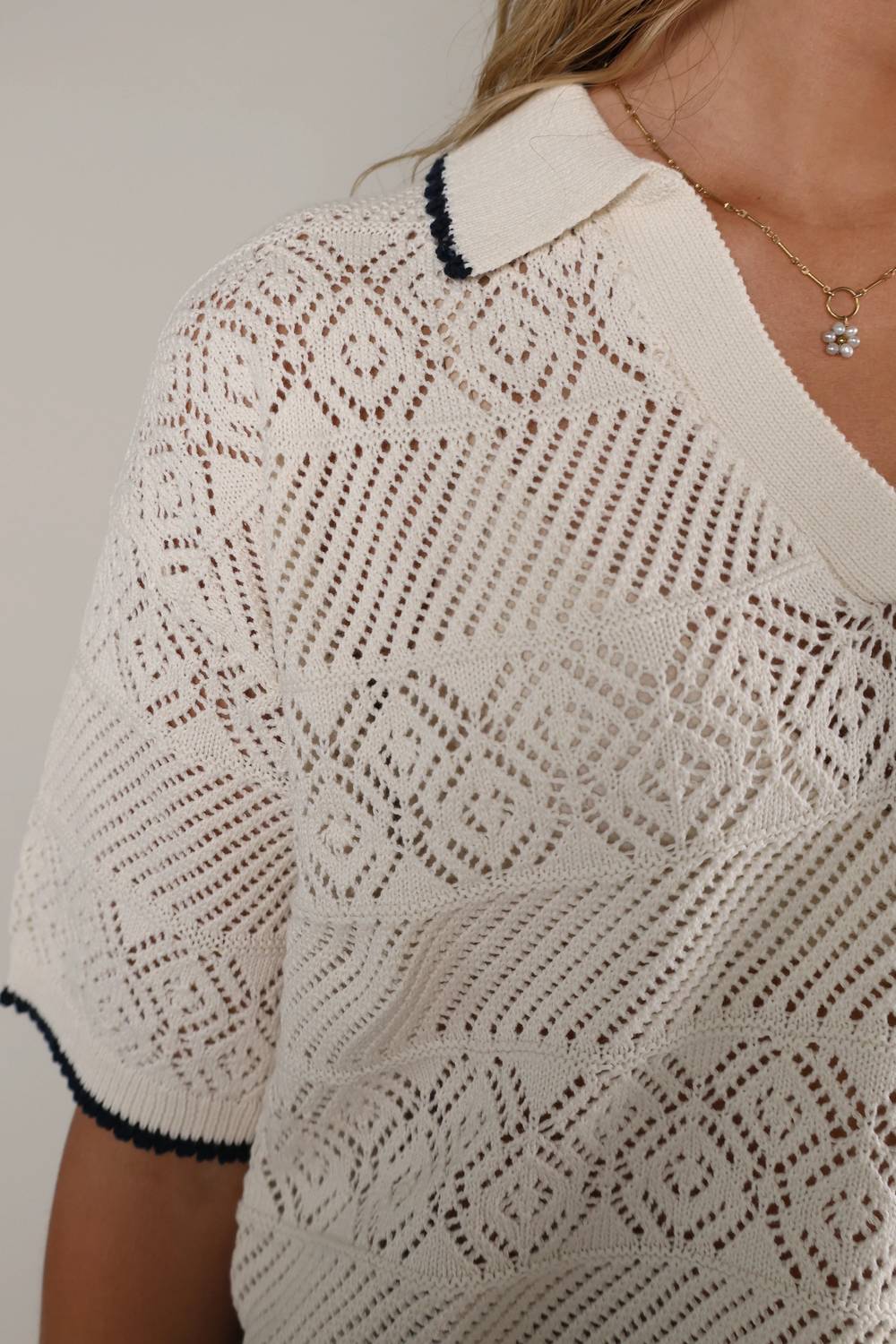 Z Supply - Women's Denman Crochet Polo Sweater