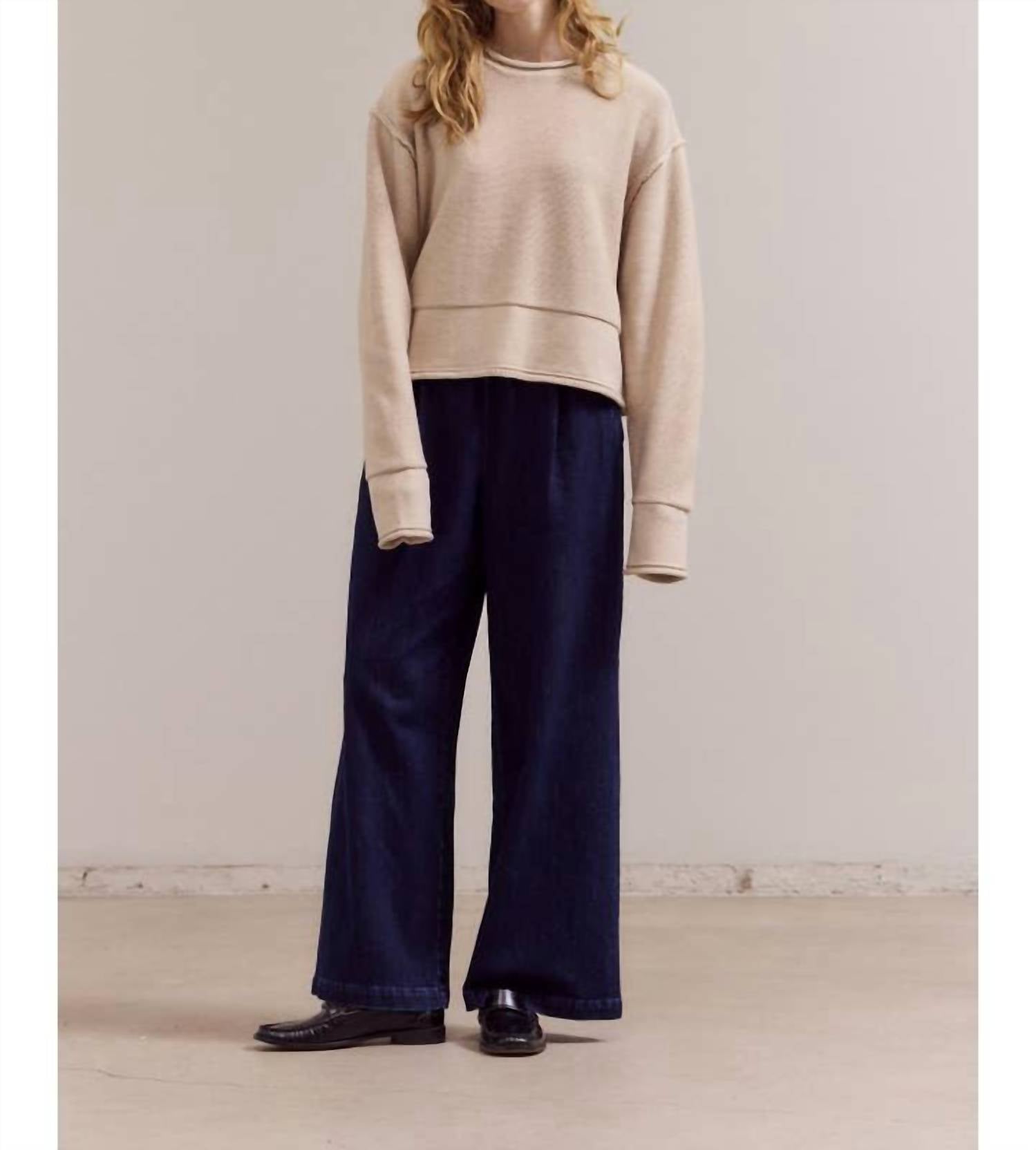 Grade & Gather - Rolled Edge Detail Long Sleeve Top