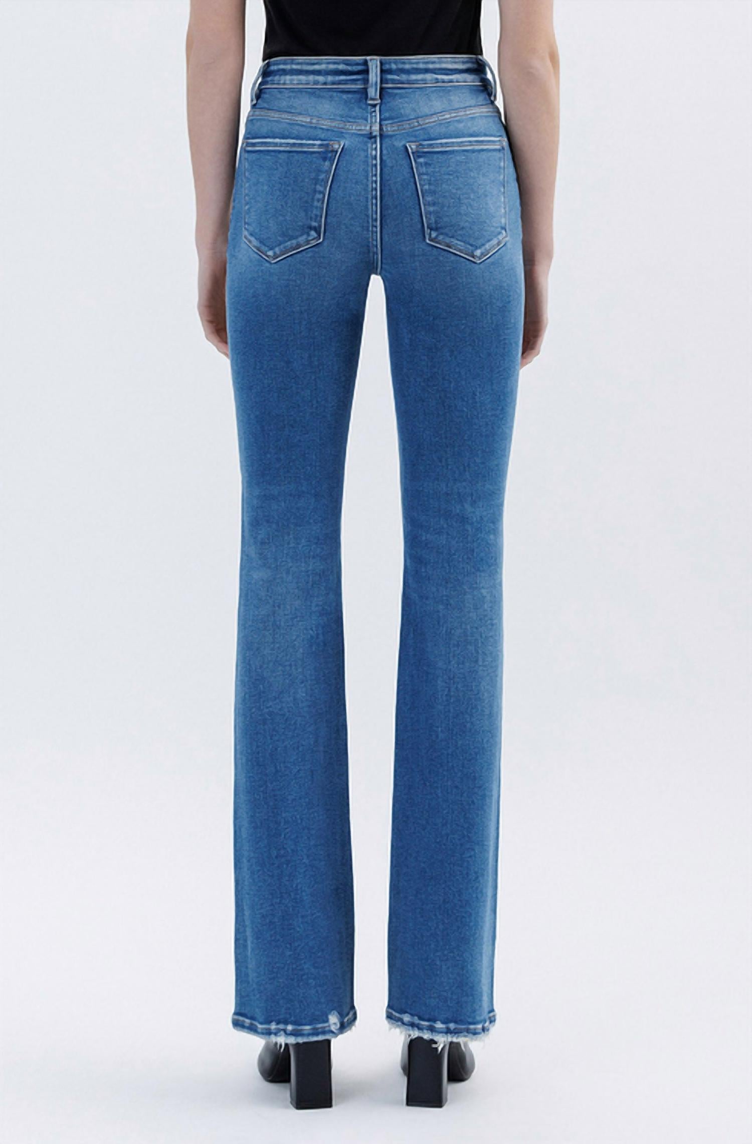 FLYING MONKEY Hi Rise Bootcut Jeans in denim - women's jeans - detail view