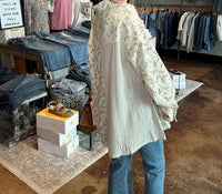 Pol - Floral Patchwork Long Sleeve Button Up Top