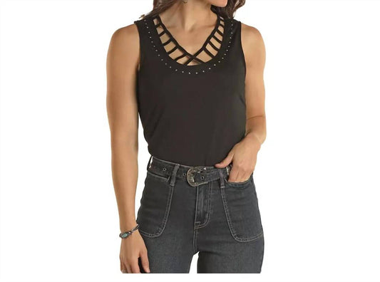 Panhandle - Strappy Tank With Rhinestone Sleeveless Top