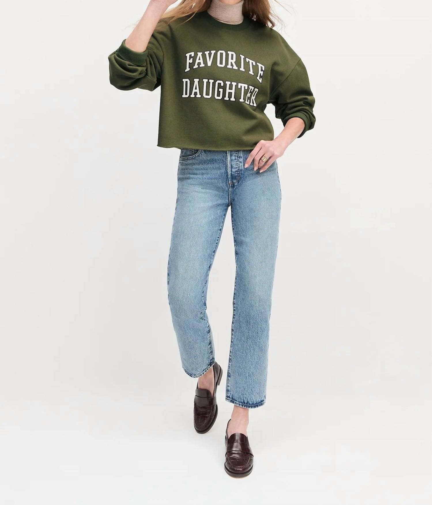 Favorite Daughter - The Cropped Collegiate Sweatshirt