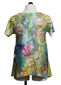 Inoah - Women's Short Sleeve Crew Neck A Line Top