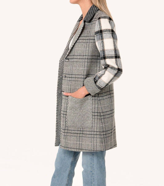 Lovestitch - Darby Patchwork Plaid Coat