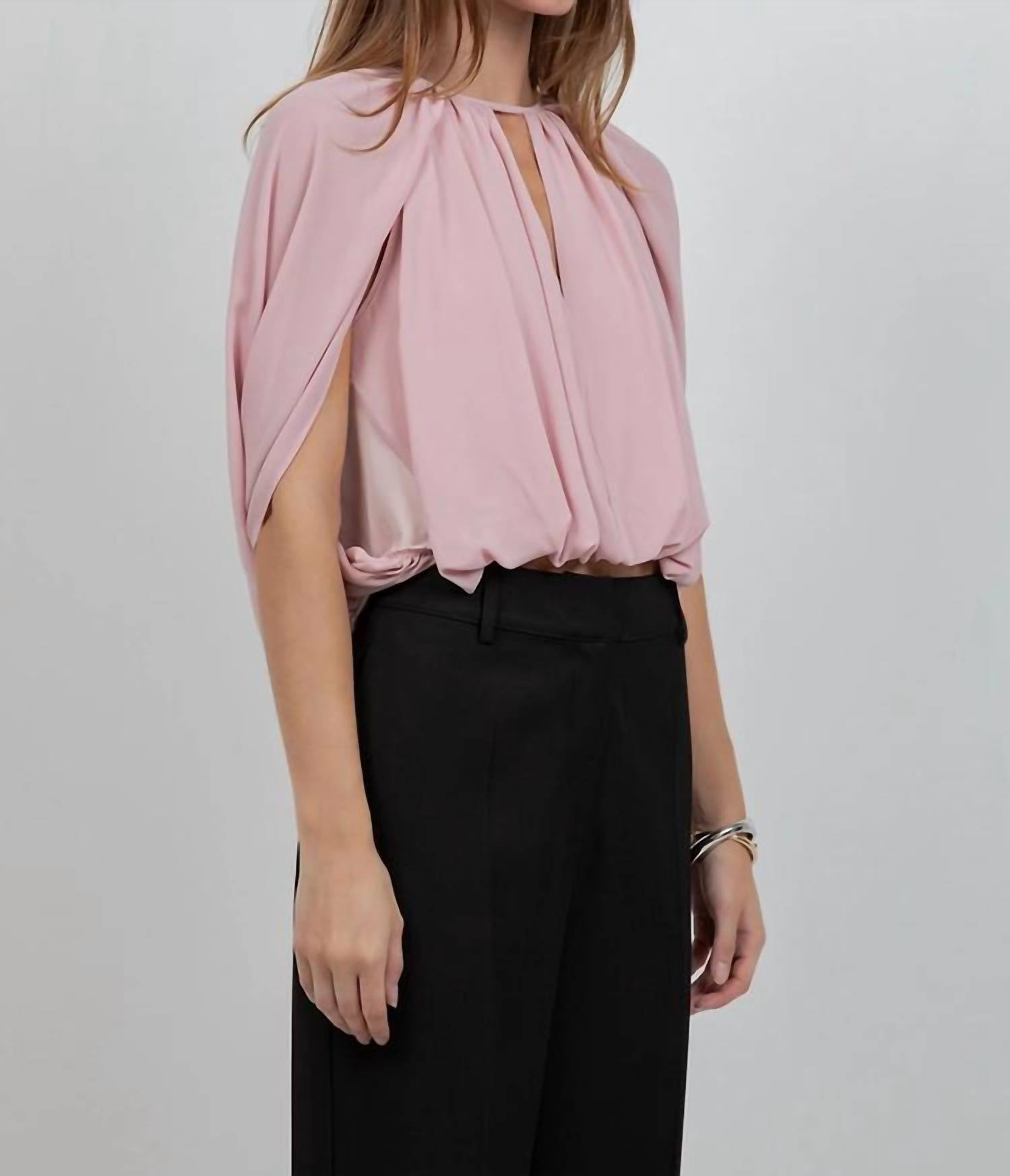 Whiteroom+Cactus - Soft Woven Balloon Top with Cape