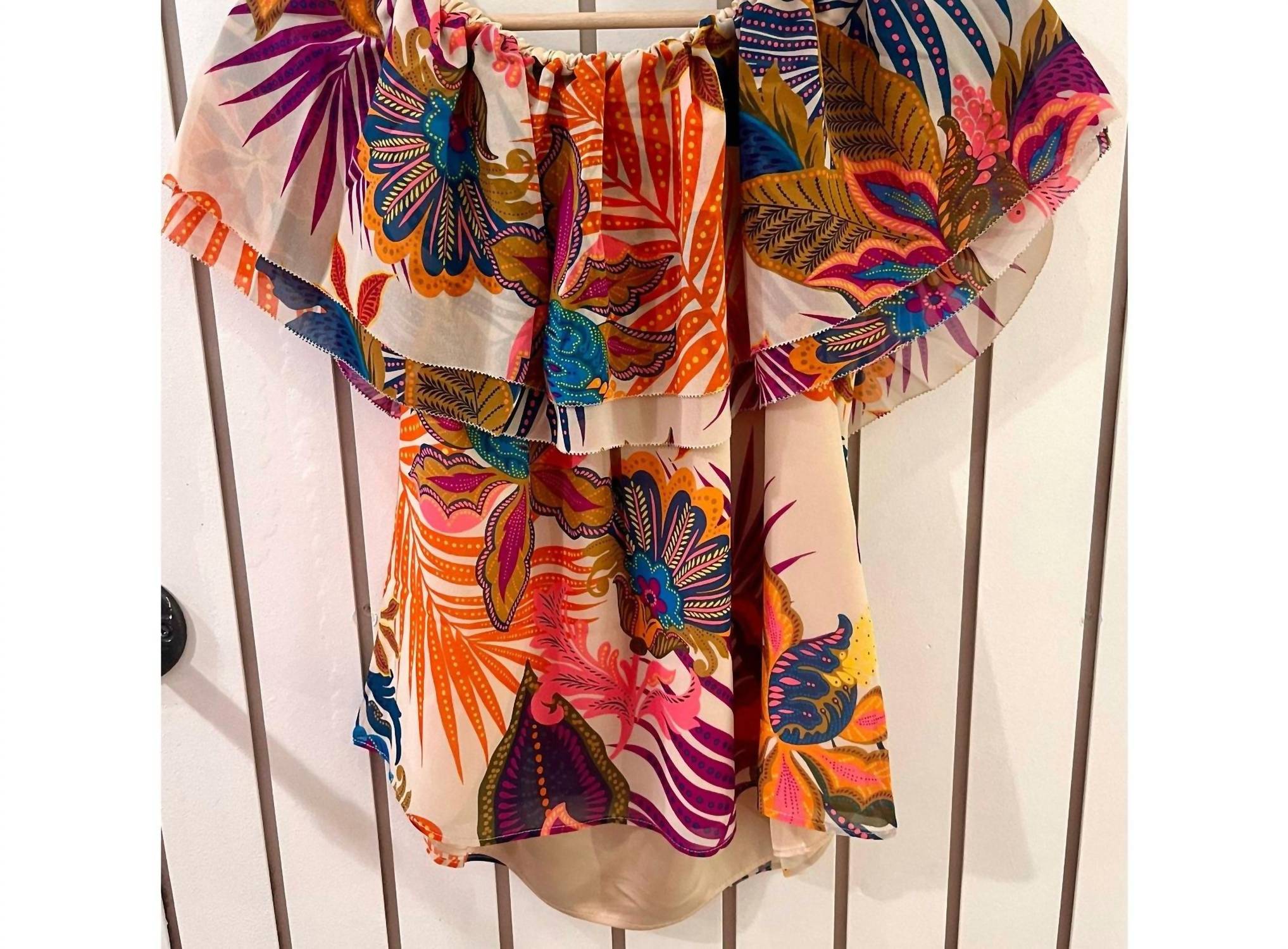 Trina Turk - Floral Printed Off-shoulder Top