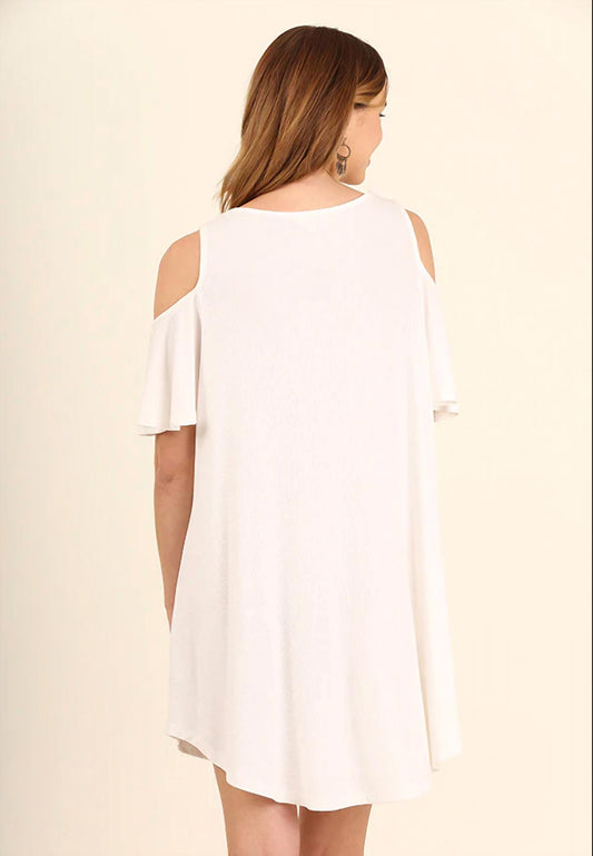 Umgee - Cold Shoulder Butterfly Sleeve Dress
