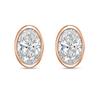 Diana M Jewels - Women's Oval Lab-grown Diamond Stud Earrings (1.00 Tcw) - Delicate