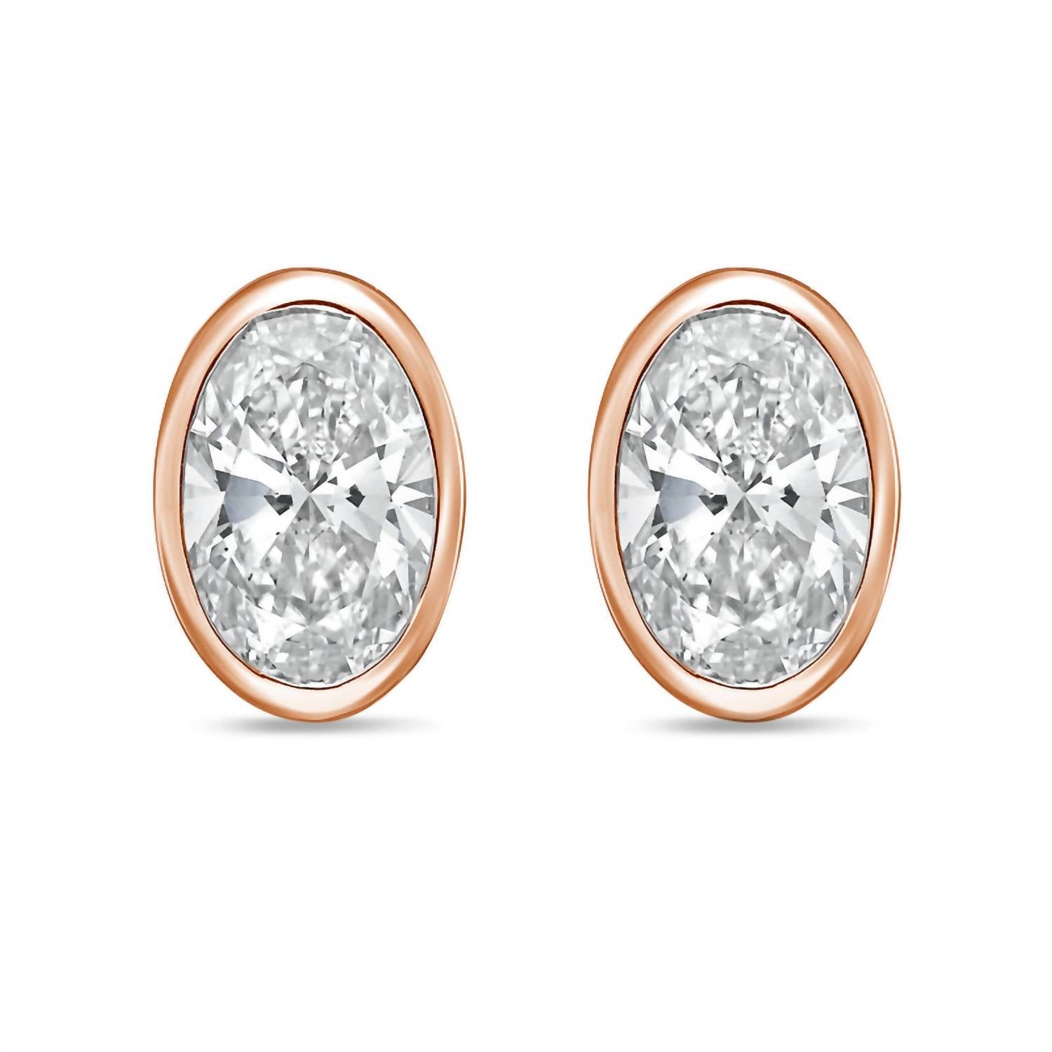 Diana M Jewels - Women's Oval Lab-grown Diamond Stud Earrings (1.00 Tcw) - Delicate