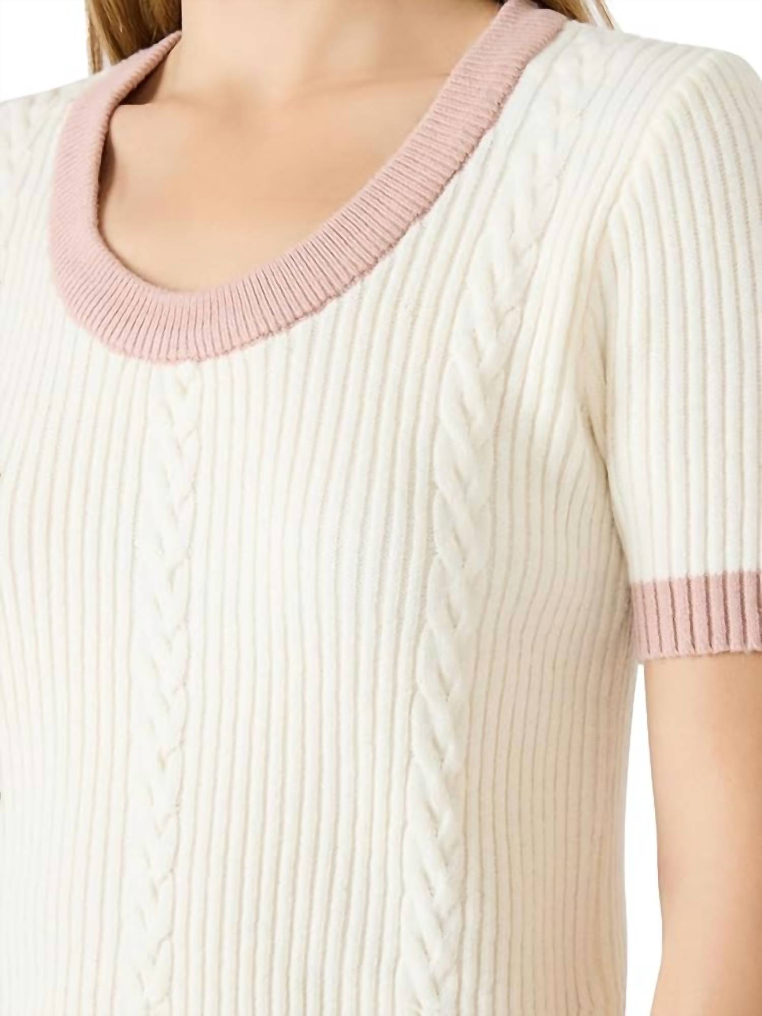 STEVE MADDEN Mayson Knit Sweater in cream pink - women's sweater - view 4