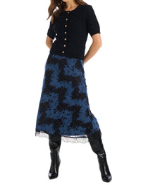 ALLISON NEW YORK Jessie Midi Skirt in blue black - women's skirt - view 5