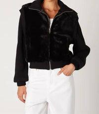Blanknyc - Faux Fur Knit Bomber Jacket