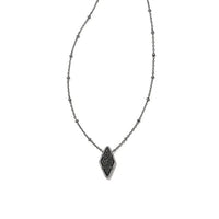 Kendra Scott Women's Kinsley Necklace in gun metal - women's jewelry - detail view