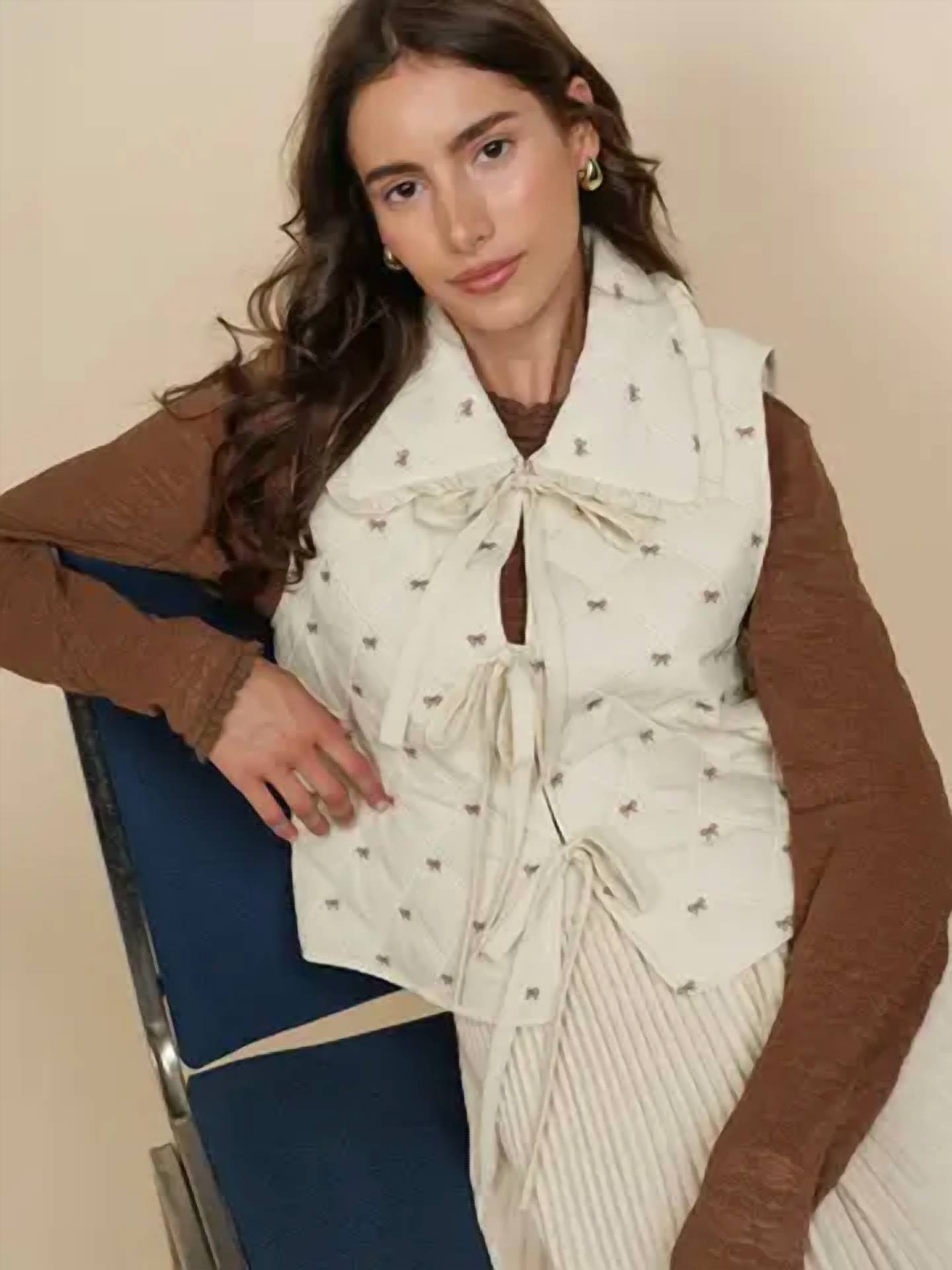 A & She - Charlotte Bow Puff Vest