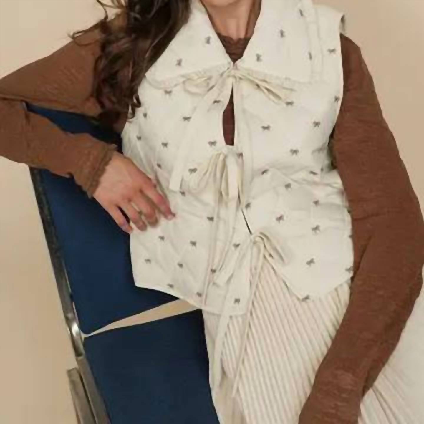 A & She - Charlotte Bow Puff Vest