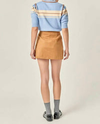 2.7 AUGUST APPAREL Jessica Sweater Top in blue - women's sweater - detail view