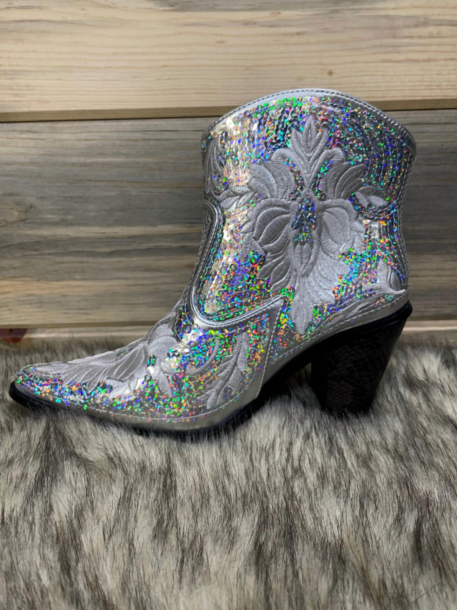 Embroidered Sequins Boots