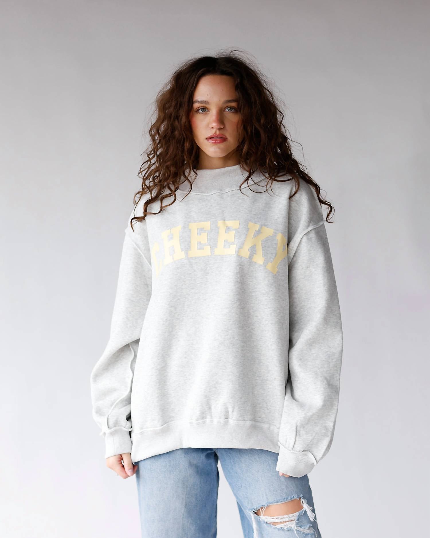 Bucketlist - Cheeky & Delulu Reversible Mock Neck Sweatshirt
