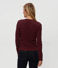 Michael Stars Willa Thermal Top in velvet - women's long sleeve top - alternate view