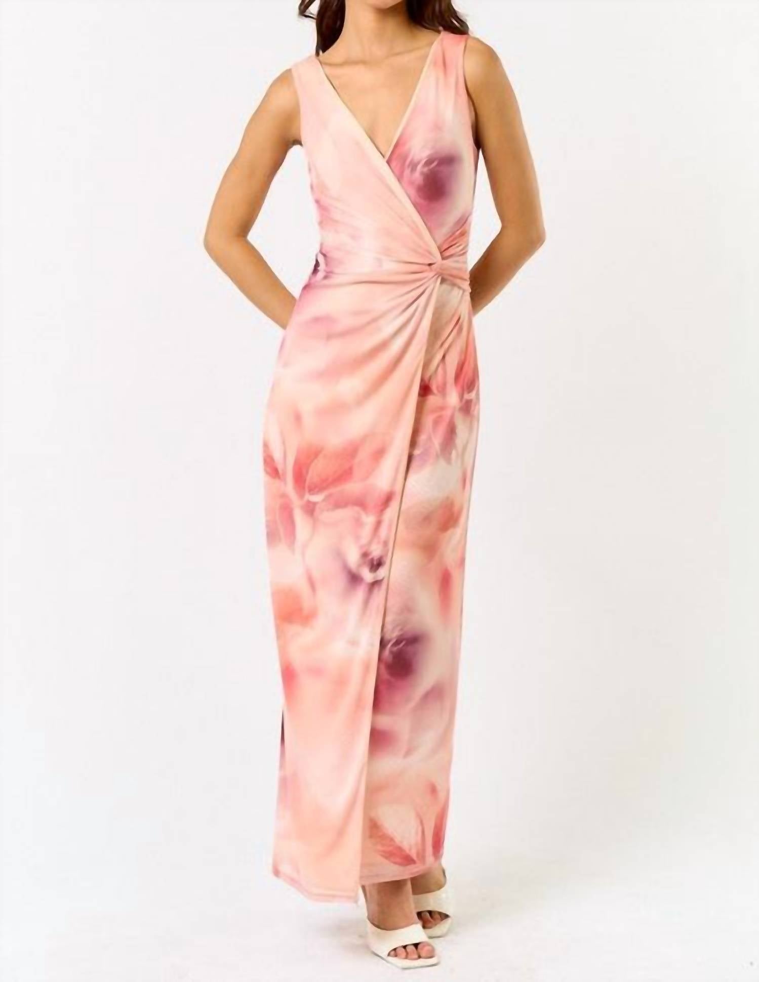 Blue Blush In Need Of Romance Knot Maxi Dress in need of romance knot maxi dress in pink - women's dress