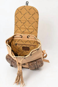 American Darling Women's Chic Backpack in tan - women's bag - detail view