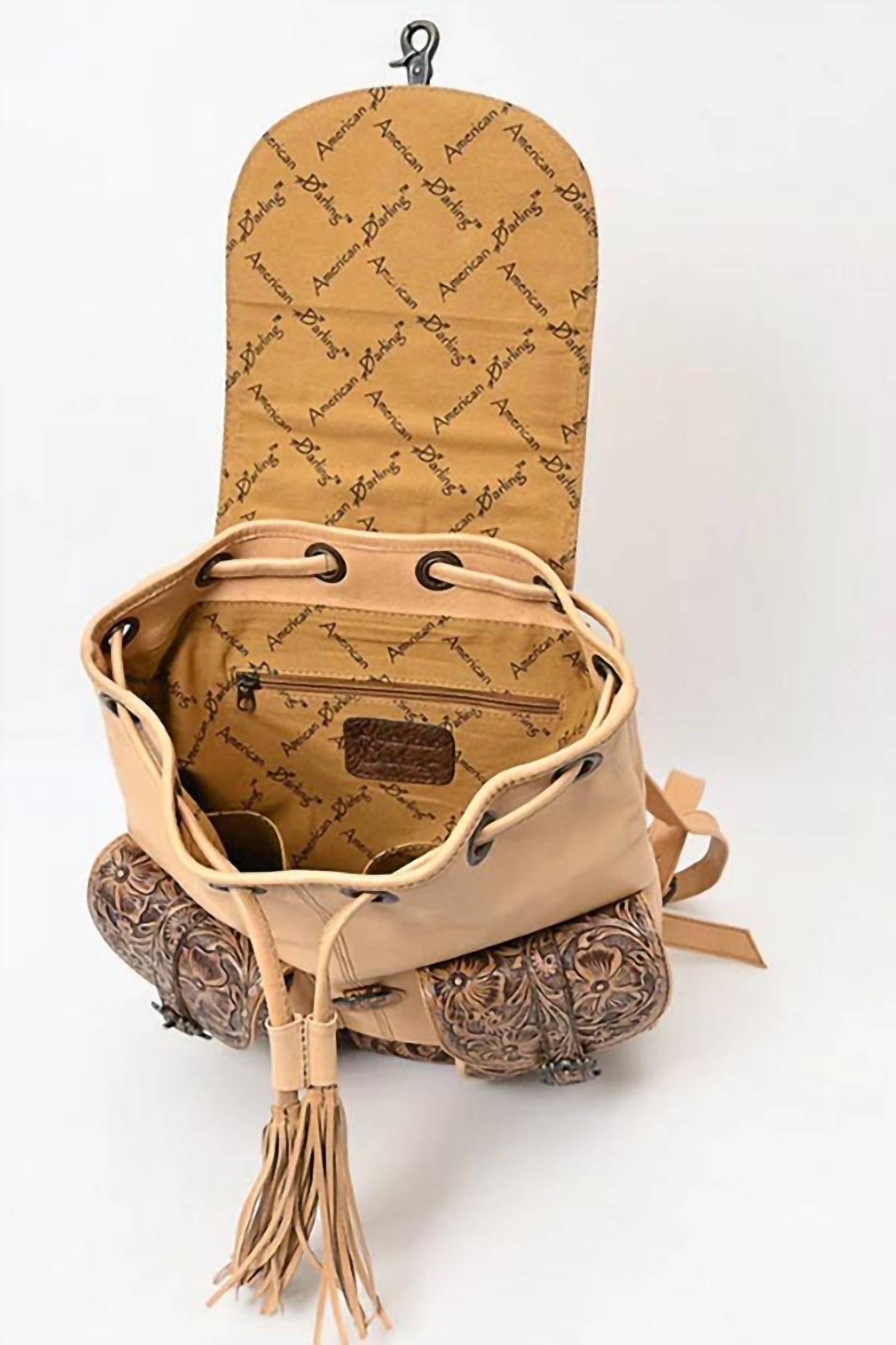 American Darling Women's Chic Backpack in tan - women's bag - detail view