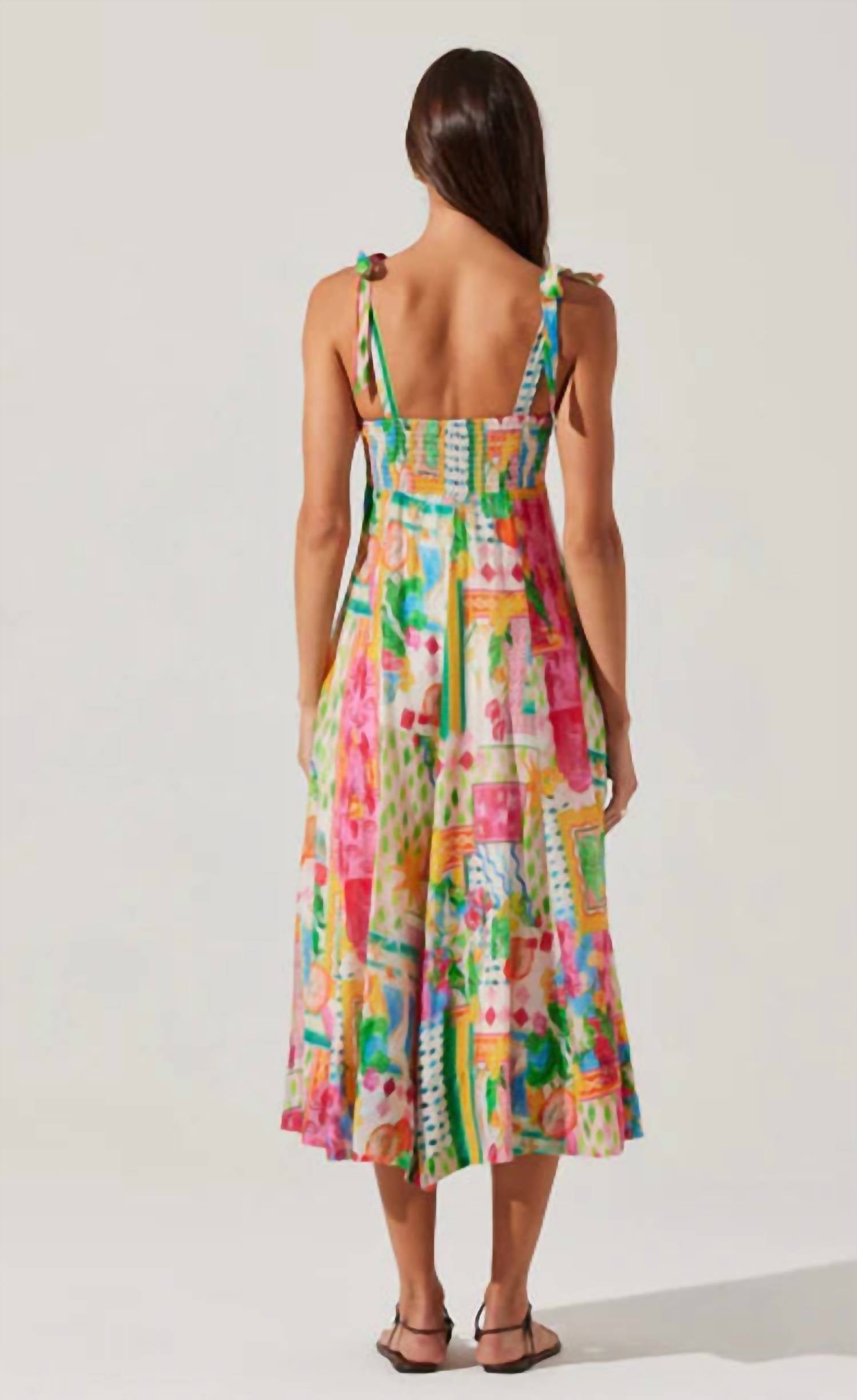 Astr - Shiann Tie Shoulder Midi Dress