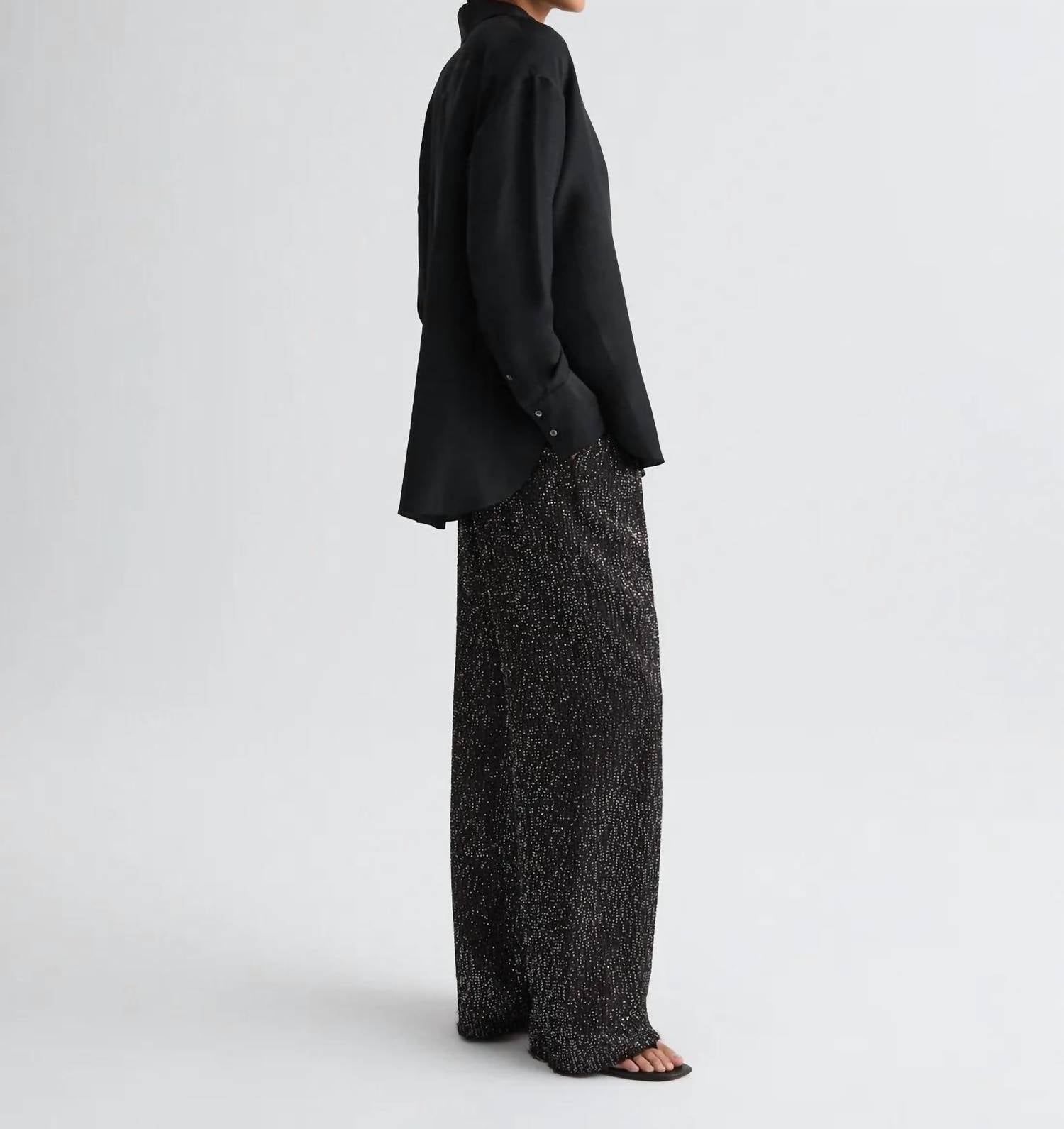 TWP Sulli Pants in dark chocolate silver - women's pants - detail view
