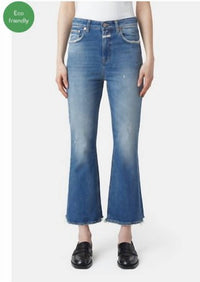 CLOSED Hi-sun Cropped High Rise Jean in mid blue - women's jeans