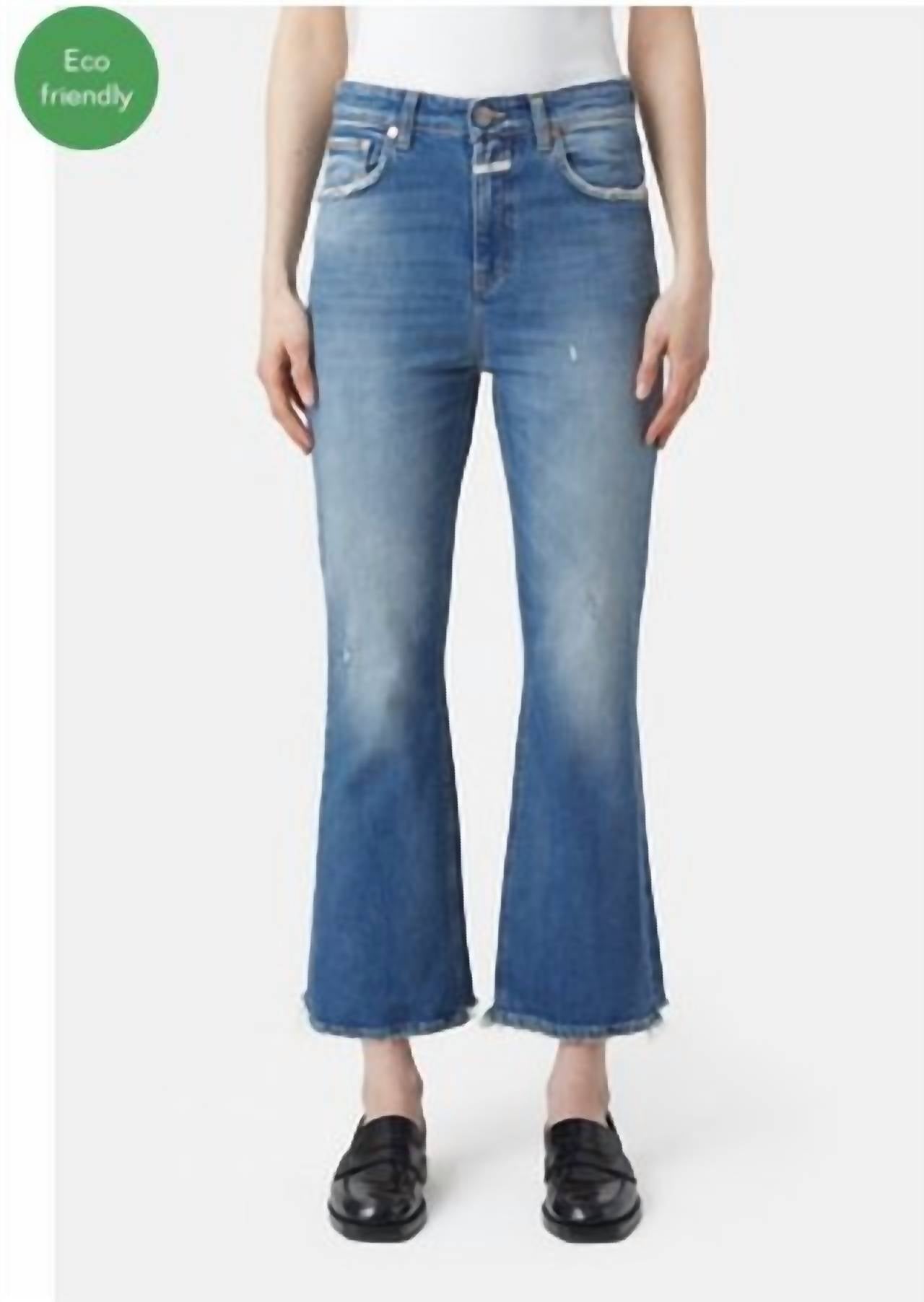 CLOSED Hi-sun Cropped High Rise Jean in mid blue - women's jeans