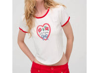 for Love & Lemons I Love You Tee in red - women's t-shirt - detail view