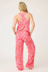 PJ Salvage Bali Bay Floral Tank Top in sorbet - women's tank top - detail view
