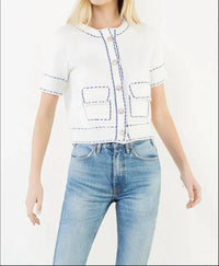 Thml - Short Sleeve Knit Button Up Top