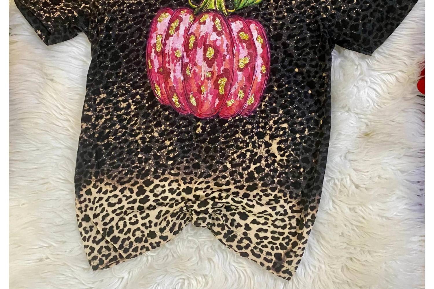 Southern Attitude - Women's Bleached Leopard Pumpkin Tee