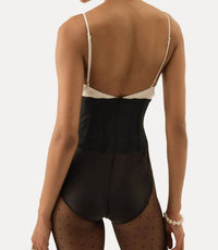 For Love & Lemons - Emalie Taffeta Spaghetti Strap Bodysuit