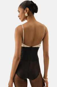 For Love & Lemons - Emalie Taffeta Spaghetti Strap Bodysuit