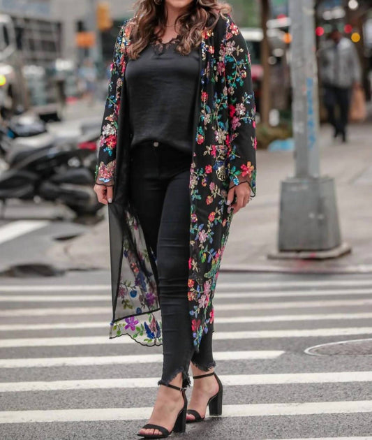 Jess Lea - Glamorous Floral Sequin Kimono