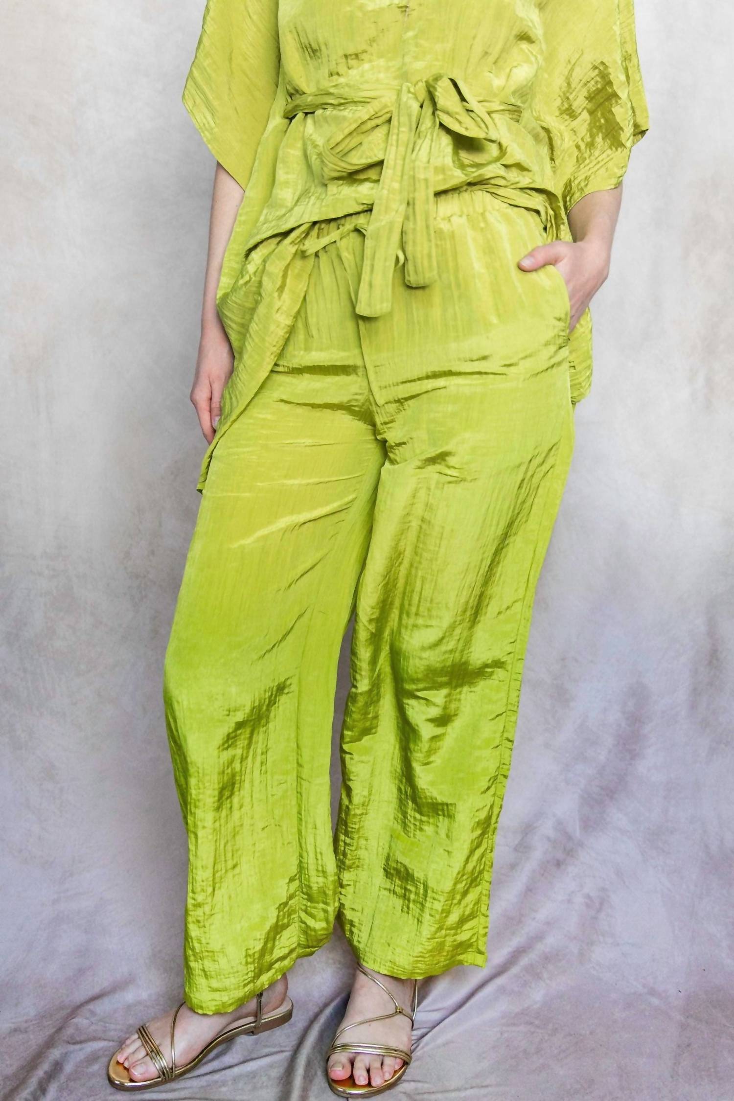 Before You Lemongrass Wide Leg Pants in green - women's pants - view 7