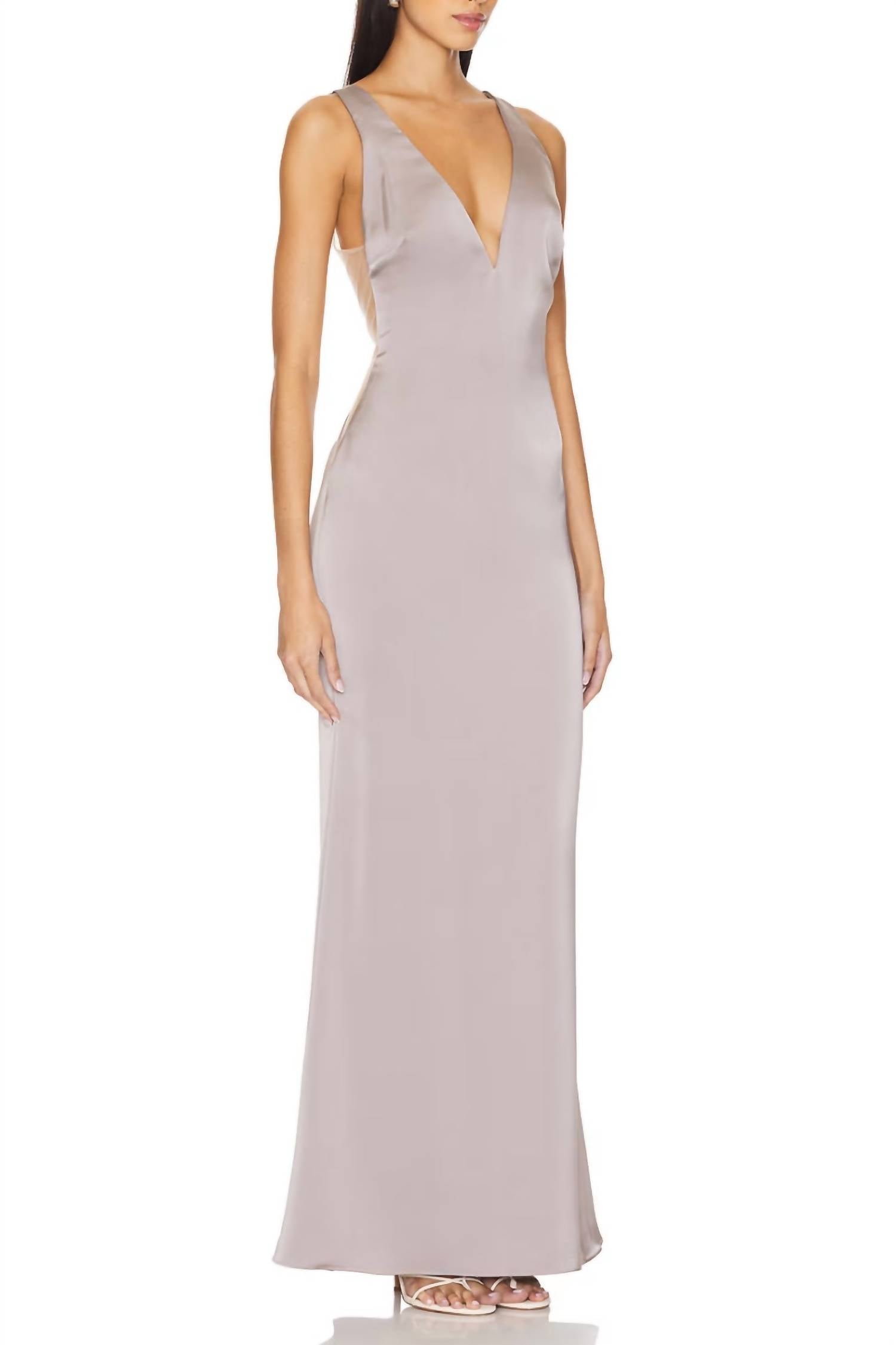 Katie May - Women's Plunging Maxi Gown Dress