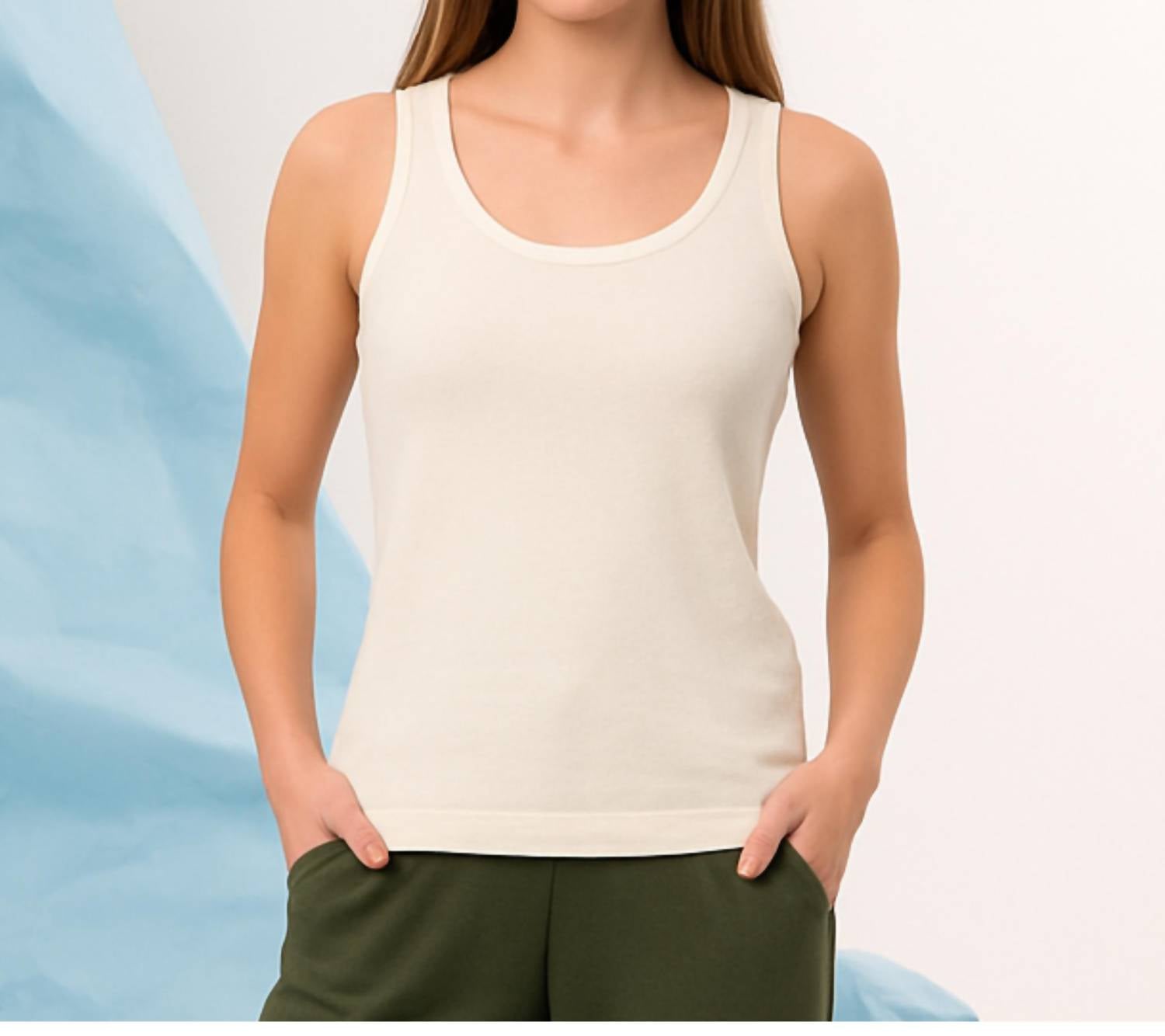 french kyss Solid Tank Top in ivory 1 - women's tank top