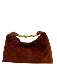 SIMKHAI Women's Nixi Suede Hobo Bag in sable - women's bag