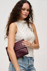 Urban Expressions Women's Ivy Woven Clutch in wine - women's bag - alternate view