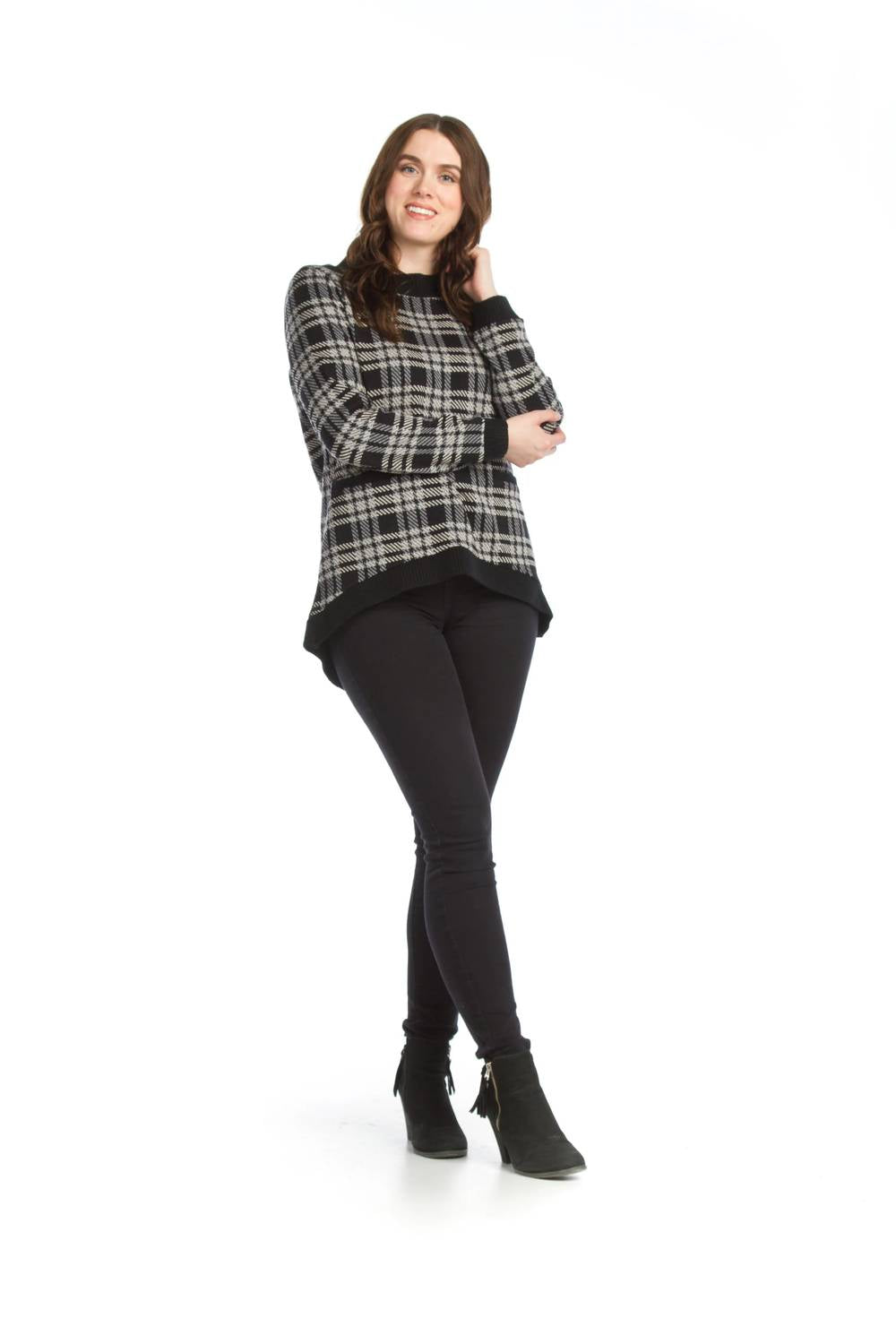Papillon - Plaid High Low Sweater