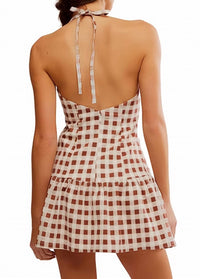 Free People Cecil Mini Dress in brn patina - women's dress - alternate view