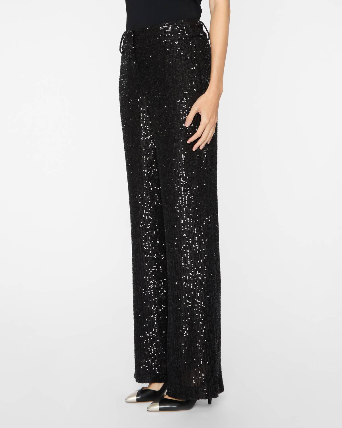 DREW Juliette Sequin Pants in black - women's pants - alternate view