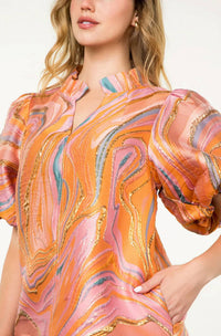 Thml - Puff Sleeve Textured Mini Dress